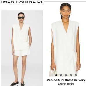 Nwt Anine Bing Ivory venice Suiting Layering dress paris Fashion Week S
